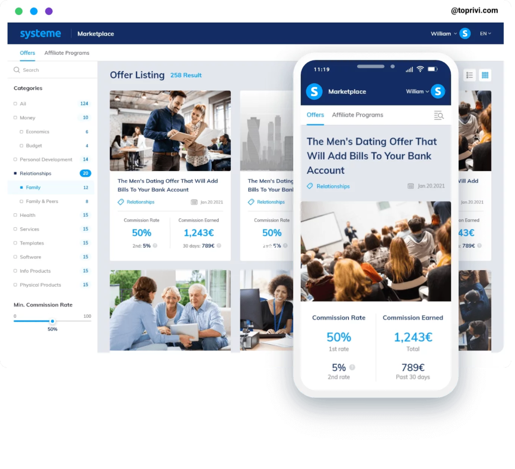 Systeme.io is easy to use Toprivi