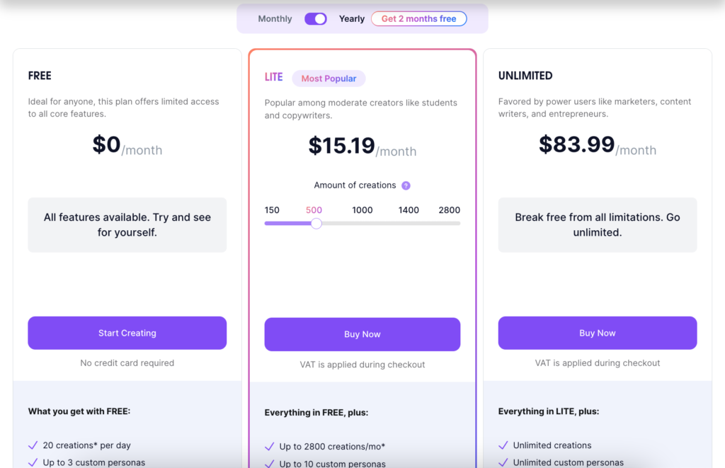 Cost Of Subscription For TextCortex AI: